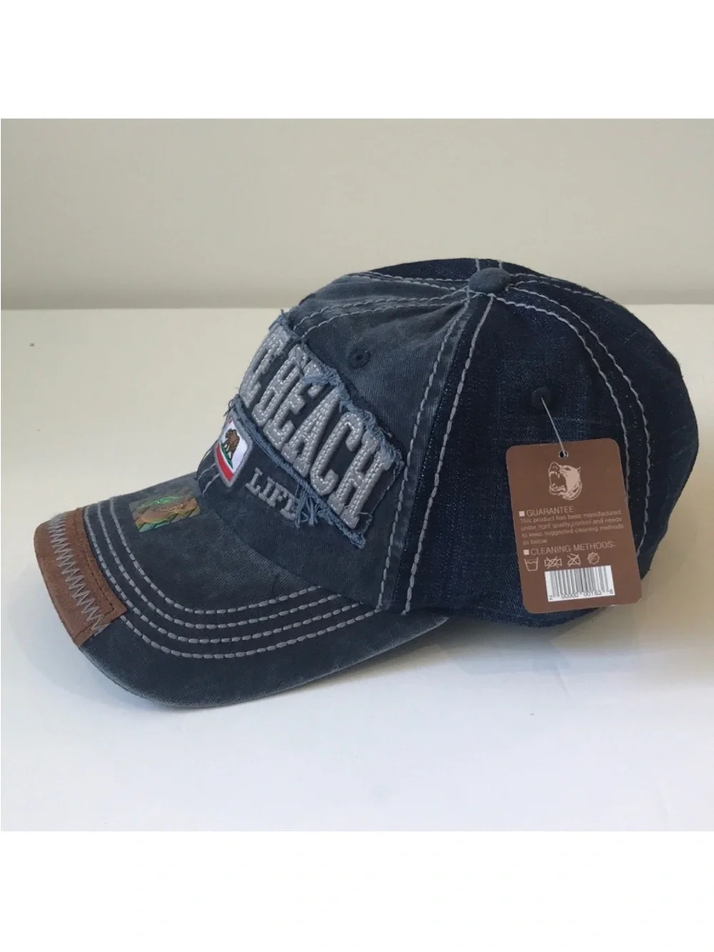 Venice Beach Cali Life Embroidered Baseball Cap - Navy